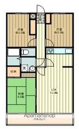立川リムエール[3LDK/63m2]の間取図