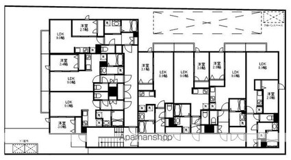 月光江波東弐番館[1LDK/29.73m2]の配置図