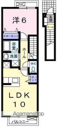 ジュネスユキα[1LDK/42.37m2]の間取図