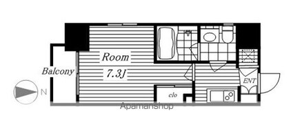 ライブコート泉（イズミ）[1K/24.37m2]の間取図