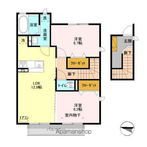 柏市今谷上町のアパートの間取り