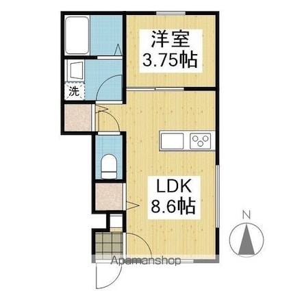 Ｅａｒｔｈ　Ｋｉｔａｋａｔａ[1LDK/29.41m2]の間取図