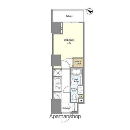ドゥーエ横濱鶴見[1K/25.69m2]の間取図