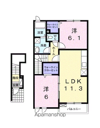 Ｉ・Ｍ　Ｂｒｉｌｌｅｒ[2LDK/57.63m2]の間取図