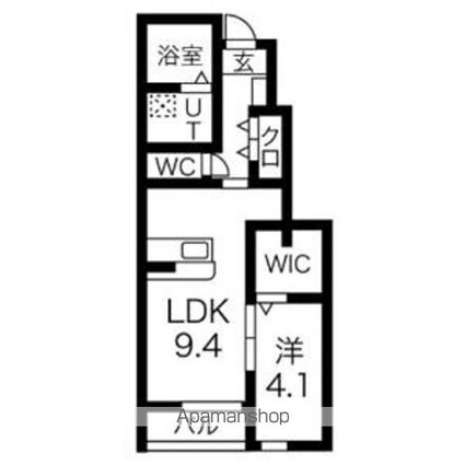 Ｃ．ｃｏｕｒｔ[1LDK/38.41m2]の間取図