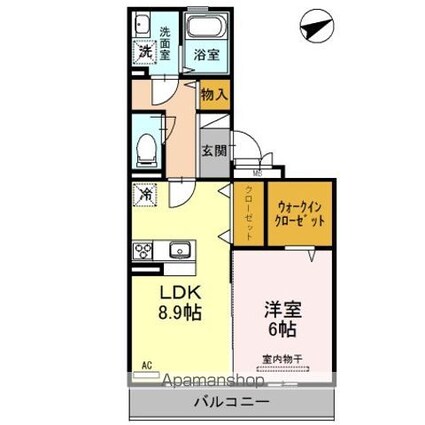 プラージュ　ｓａｋｉｇａｋｅ[1LDK/42.7m2]の間取図
