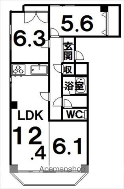 ホワイトパレス[3LDK/68.11m2]の間取図