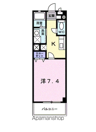 ディリジェント[1K/28m2]の間取図