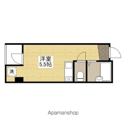 広島県広島市中区宝町[1R/15m2]の間取図