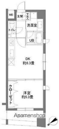 カスタリア新御茶ノ水[1DK/35.03m2]の間取図