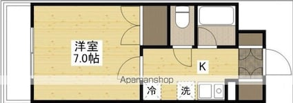 みなみまち[1K/22m2]の間取図