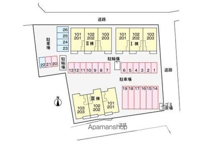 レガート春日Ⅰ[2LDK/56.68m2]の配置図