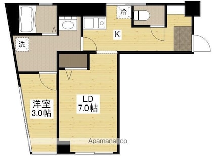 Ｍ　Ｔｅｒｒａｃｅ住吉[1LDK/23.24m2]の間取図