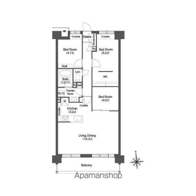 コンフォリア高島平[3LDK/75.6m2]の間取図