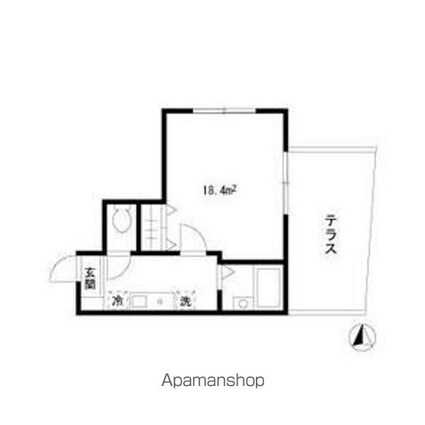 アーバンヒルズ新井薬師[1K/18.42m2]の間取図