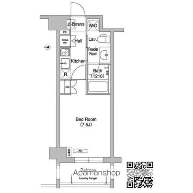 コンフォリア下北沢[1K/25m2]の間取図