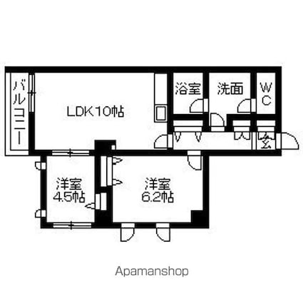 グランドメゾン三軒茶屋[2LDK/50.01m2]の間取図