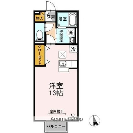 フルジェンテ太田[1R/33.34m2]の間取図