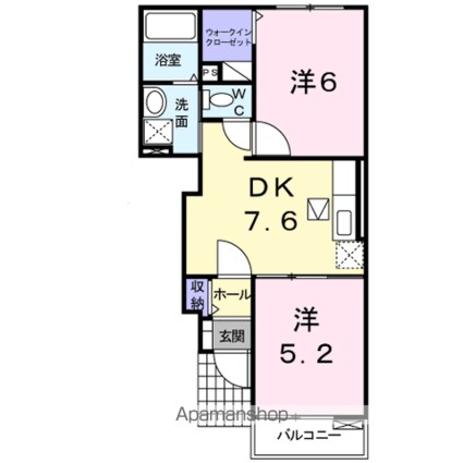 エクセレントＹ[2DK/42.98m2]の間取図