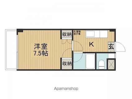 ヒルサイド・ビレッヂ[1K/25.66m2]の間取図