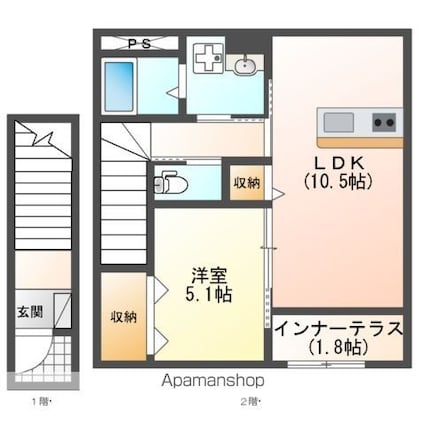 サンコーポ[1LDK/46.52m2]の間取図