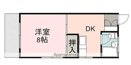 第二北ビューハイツ[1DK/29.44m2]の間取図
