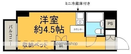 インディビレッジ[1R/16.25m2]の間取図