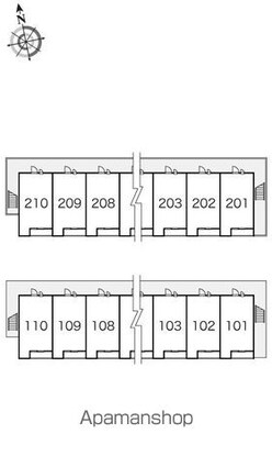 レオパレスアルペンローゼ[1K/31.05m2]の配置図