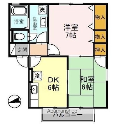 アットホーム花　Ｂ[2DK/45.47m2]の間取図
