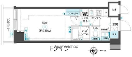 フェニックス武蔵関参番館[1K/23.26m2]の間取図