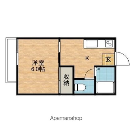 クレストコーシン[1K/24.84m2]の間取図