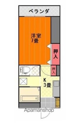 東一万ビル[1K/18m2]の間取図