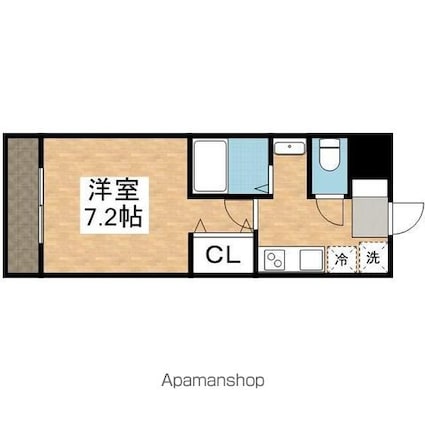 ル・レーヴ向山Ⅱ[1K/21.75m2]の間取図