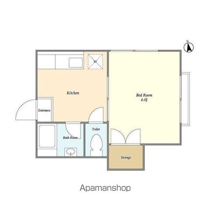 ベルメゾン新宿[1K/21.53m2]の間取図