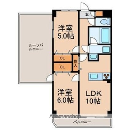 サンタバレー[2LDK/54.45m2]の間取図