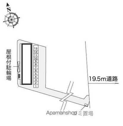 レオパレスなぐさ[1K/23.18m2]の配置図