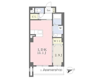 グラディート大沢川原[1LDK/40.01m2]の間取図