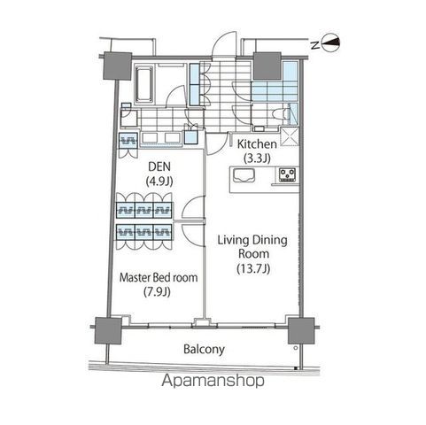 コンフォリア新宿イーストサイドタワーの間取り