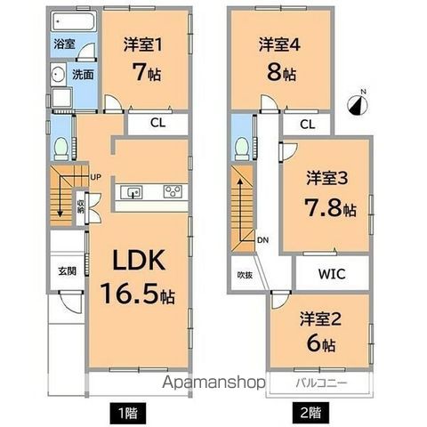 名古屋市東山線 本郷駅 徒歩7分 2階建 築14年の間取り写真