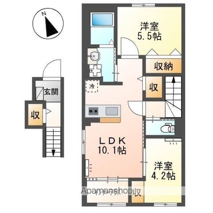グランプラム本町（ＧｒａｎＰｌｕｍ本町）[2LDK/55.66m2]の間取図