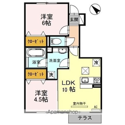アムールさわ[2LDK/49.64m2]の間取図