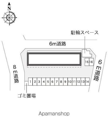 レオパレスハーモニー[1K/23.18m2]の配置図