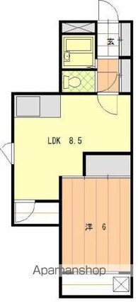 メゾンミヤザキ山越[1LDK/30.02m2]の間取図