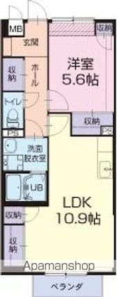 Ｇｒｅｅｎ　Ｋｅｙ[1LDK/46.86m2]の間取図