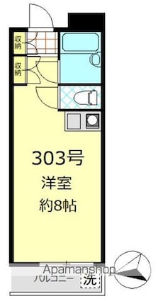東京都世田谷区弦巻２丁目[1R/20.5m2]の間取図