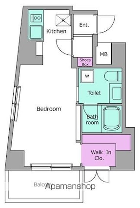 レジディア恵比寿[1R/27.12m2]の間取図