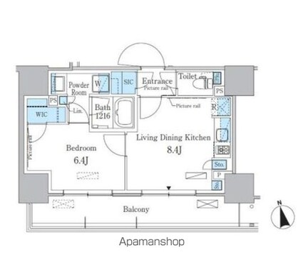 パークアクシス東陽町・親水公園[1LDK/38.75m2]の間取図