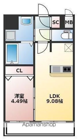 【福岡市東区箱崎のマンションの間取り】