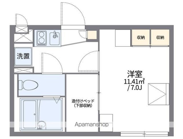 レオパレスハイムローゼ[1K/19.87m2]の間取図