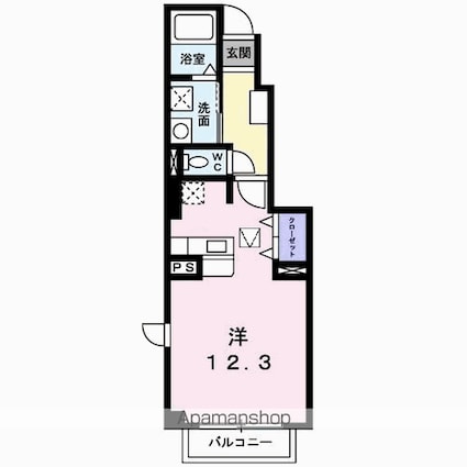 アルカディアＤ[1R/33.15m2]の間取図